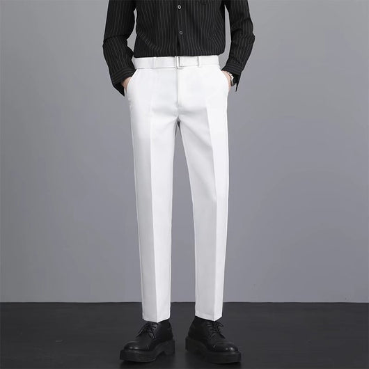 Pantalones Casuales Coreanos Rectos Antirruga de Corte Moderno - Image 4