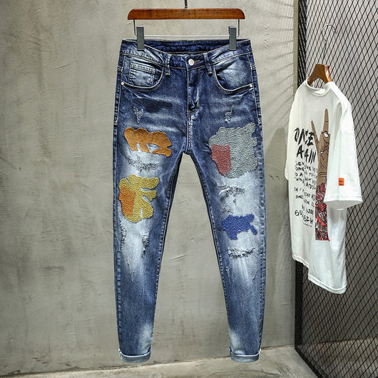 Jeans Ajustados Estampados para Hombre - Diseño Moderno y Juvenil - Image 5