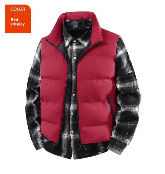 Chaleco Abrigo Suelto Cálido para Hombre Talla Grande con Cuello de Pie - Image 23