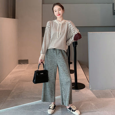 Conjunto de Lactancia Tejido Dos Piezas con Pantalón Ancho - Image 10