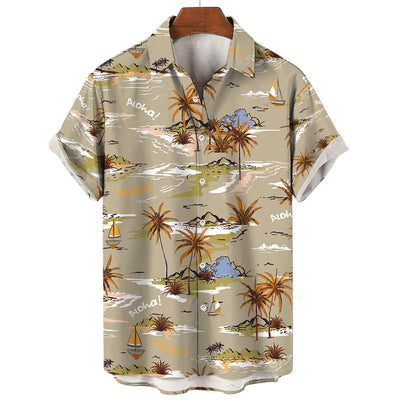 Camisa Vintage de Verano para Hombre Cuello V Talla 5XL - Image 35