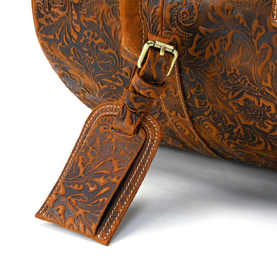 Bolsa de Viaje en Cuero Premium con Estampado Vintage - Image 11