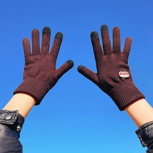 Guantes Tejidos de Invierno con Contraste de Colores y Forro Polar para Mujer - Image 65