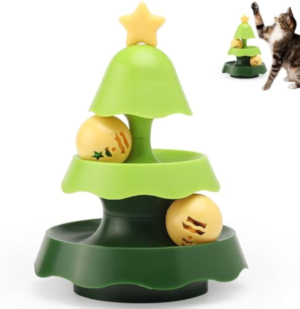 Juguete Interactivo para Gatos 2 en 1 con Pista de Rodillos y Bolas de Catnip