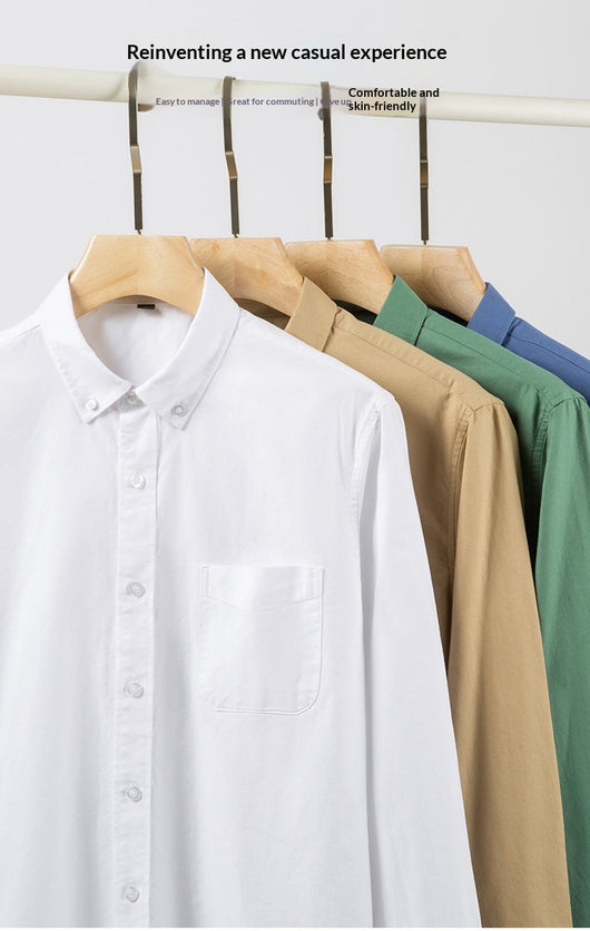 Camisa Oxford de Algodón Puro Transpirable para Hombre - Image 24