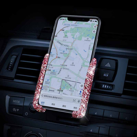 Soporte Vehicular para Celular con Salida de Aire y Detalles Diamantados - Image 6