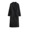 Abrigo de Lana Doble Botonadura Cuello V para Mujer - Negro