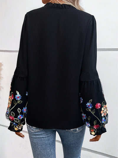 Blusa Larga de Mujer Estilo Europeo y Americano con Cuello en V para Verano - Image 8