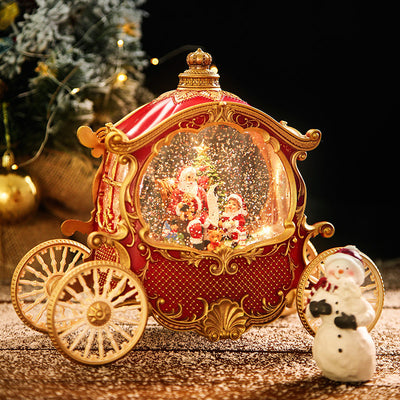 Caja de Música Navideña con Bola de Cristal - Diseño Elegante Abuelo en Trineo - Image 6