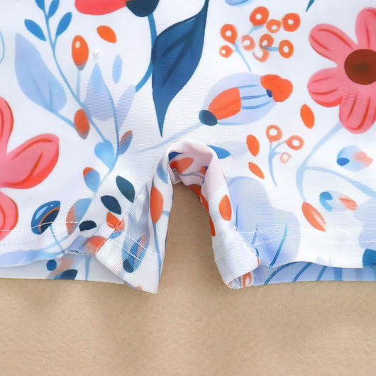 Traje de Baño Estampado Flores para Niña - Image 4