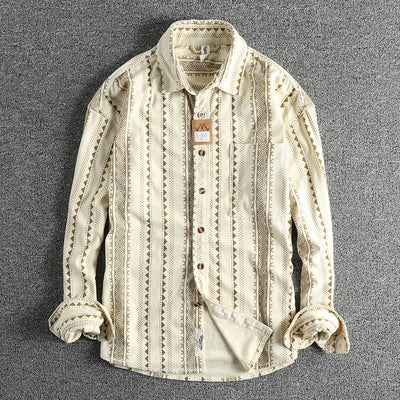 Camisa Casual Hombre Estilo Navajo Retro Americano