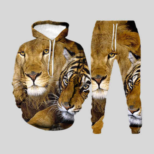 Conjunto de Sudadera y Pantalón Holgado con Impresión Digital 3D - Image 2