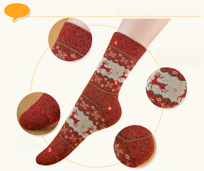 Calcetines Navideños Retro Gruesos y Cálidos para Mujer - Image 5