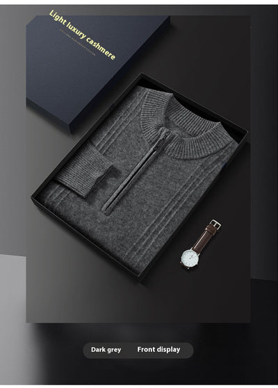 Suéter Ejecutivo de Lana con Cierre y Cuello Alto para Hombre - Tallas Grandes Otoño Invierno - Image 26