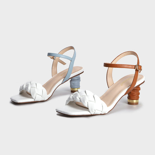 Sandalias de Tacón Alto con Punta Cuadrada y Tejido Artesanal - Image 11