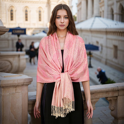 Bufanda Étnica Vintage con Flecos y Tejido Jacquard para Mujer - Image 17