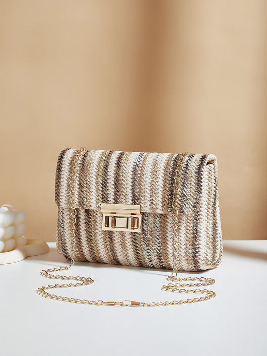 Bolsa de Hombro Tejida con Cierre de Candado para Mujer - Image 13