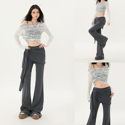 Pantalones Acampanados Cintura Baja Slim Fit
