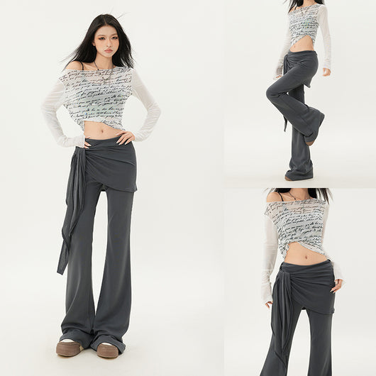 Pantalones Acampanados Cintura Baja Slim Fit