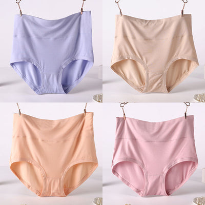 Pack 4 Pantaletas Cintura Alta Viscosa Suave Colores Lisos Mujer - Image 14