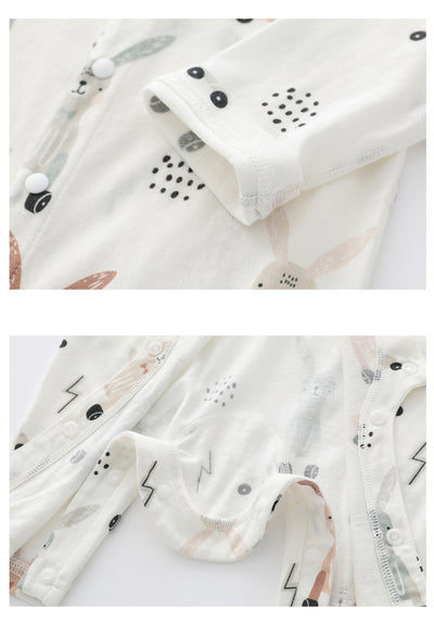 Mameluco de Fibra de Bambú Suave para Bebé - Estampado Floral y Animal Unisex - Image 13