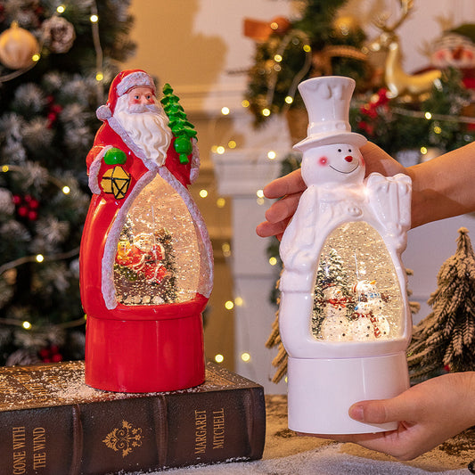 Caja Musical Navideña con Luz Ambiente - Muñeco de Nieve Vintage