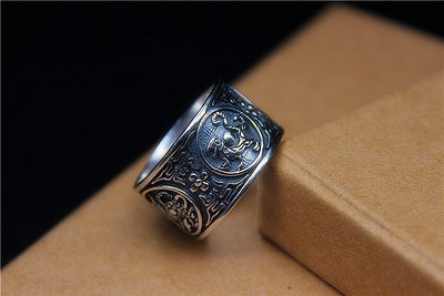 Joyería de Plata Tailandesa Dragón Azul y Tigre Blanco Estilo Antiguo Chino - Image 5