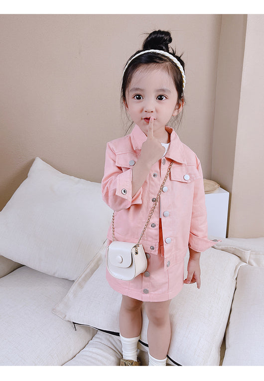 Conjunto Abrigo y Falda Estilo Coreano para Niñas - Image 8