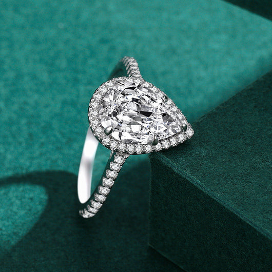 Anillo de Plata 925 con Diamante Simulado Tipo Huevo de Paloma - Image 4