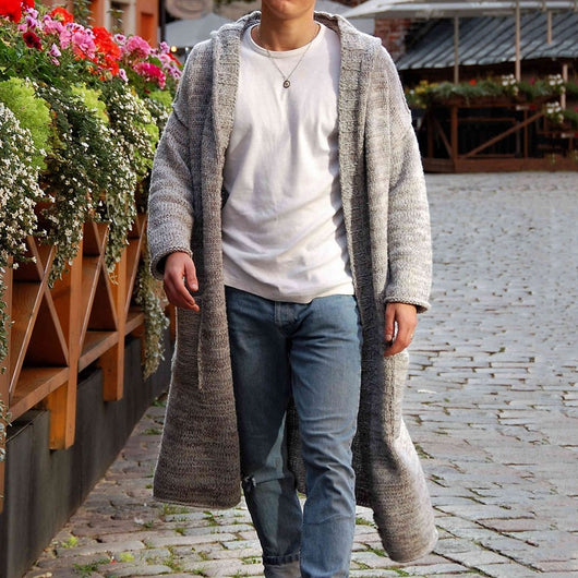 Cardigan Suelto Largo con Capucha - Suéter Abrigo Versátil - Image 11
