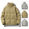 Chaqueta de Pluma Corta para Hombre con Bordado - Diseño Liso