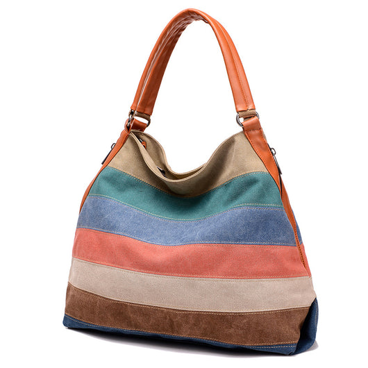 Bolso de Lona para Mujer con Rayas Texturizadas - Image 11