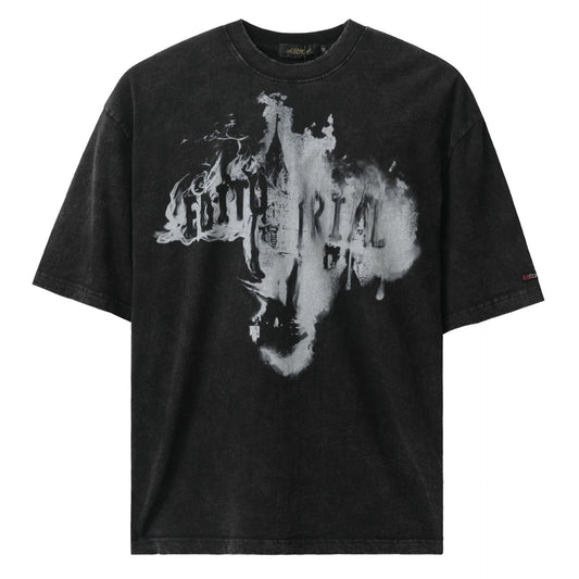 Playera de Manga Corta Estilo Americano Desgastado