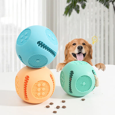 Pet Dog Toy Ball Cat Toy Outdoor Bite-resistant Puzzle Anti-choking Molar Cleaning Food-grade Silicone Leaking Food Ball - Image 1