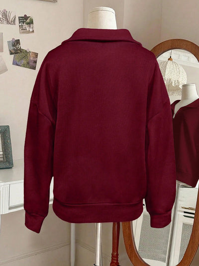 Sudadera Hoodie Holgada para Mujer en Fleece - Image 9