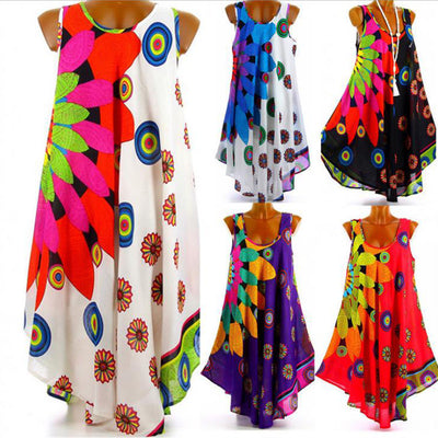 Vestido Suelto sin Mangas con Dobladillo Irregular