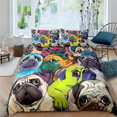 Juego de Cama Estampado 3D con Diseño de Pug - Image 13