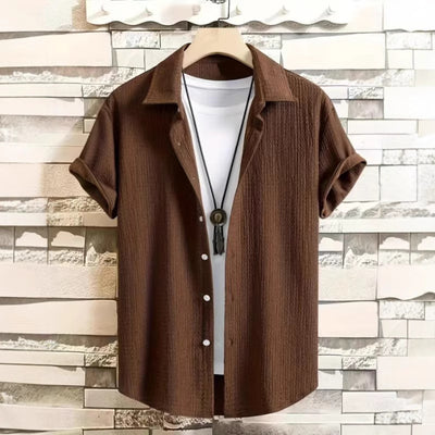 Camisa Casual de Manga Corta Holiday Leisure sin Arrugas para Hombre - Image 2