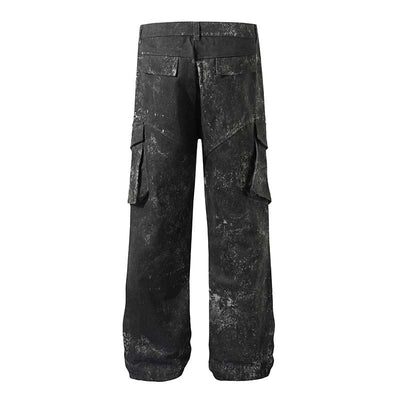 Pantalones Cargo Pleated Multi-bolsillo con Diseño Distressed American Street - Image 16