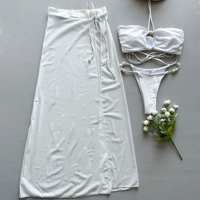 Traje de Baño Entallado con Cuello Halter y Abertura Lateral - Image 3