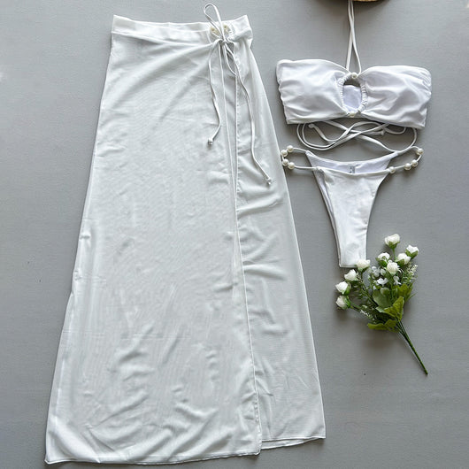Traje de Baño Entallado con Cuello Halter y Abertura Lateral - Image 3
