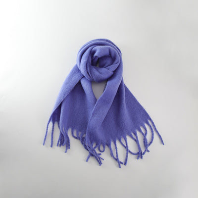 Bufanda de Cachemira Suave con Borlas - Colores Lisos Versátiles para Mujer - Image 6
