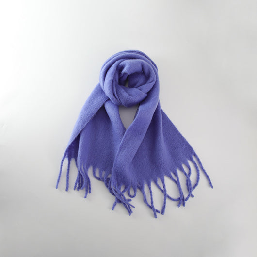 Bufanda de Cachemira Suave con Borlas - Colores Lisos Versátiles para Mujer - Image 6