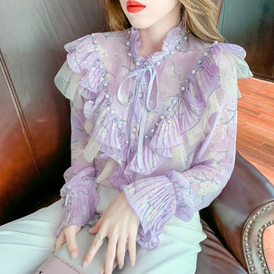 Blusa Floral Estilo Western en Chifón para Mujer - Image 4