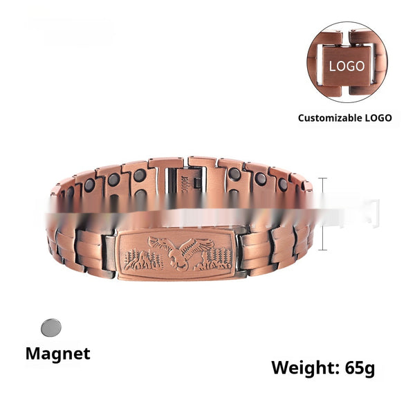 Pulsera Magnética de Cobre Estilo Retro Europeo Águila para Hombre
