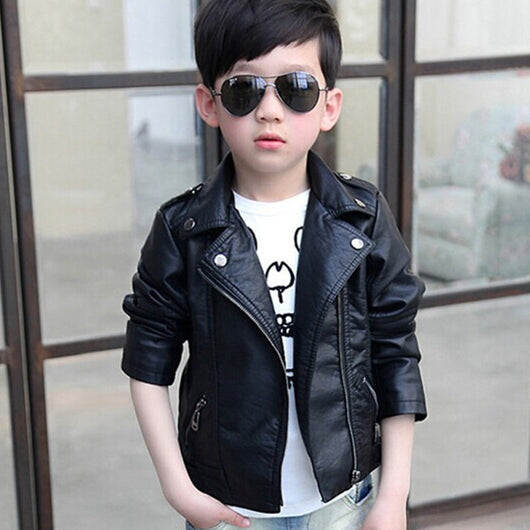 Chaqueta de Cuero PU con Solapa para Niños - Estilo Fashion - Image 8