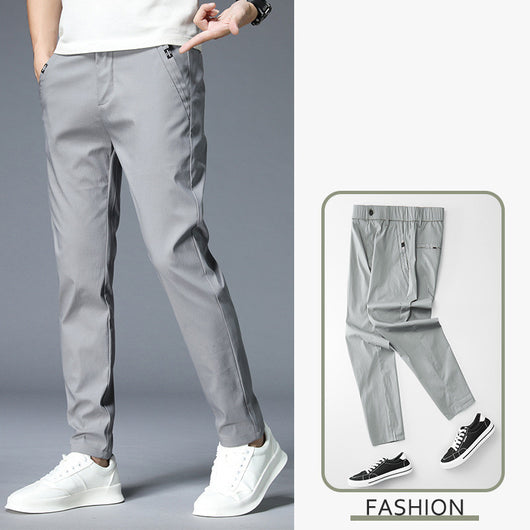 Pantalones Casuales Hombre Verano Tela Ligera Corte Recto Elásticos - Image 11