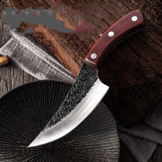 Cuchillo Deshuesador Forjado y Hoja de Sacrificio Martillada