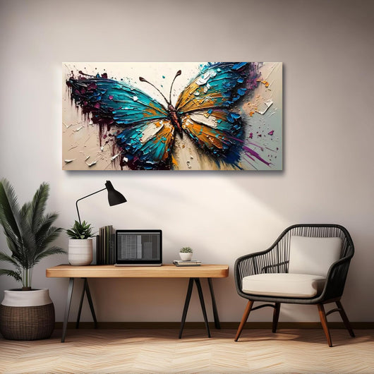 Cuadro Abstracto Mariposa Óleo Artesanal Texturizado para Sala de Estar - Image 18