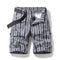 Pantalones Cortos de Trabajo Casual a Rayas para Hombre